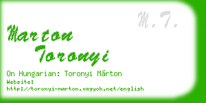 marton toronyi business card